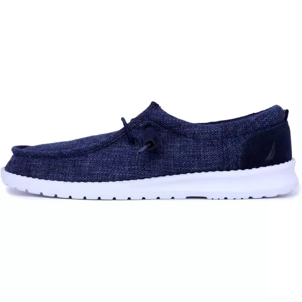 Nautica Mens Comfort Loafers LaceUp Boat Shoe Lightweight Casual Stretch SneakerRushford 1Blue