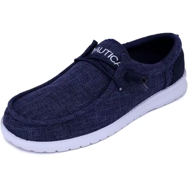 Nautica Mens Comfort Loafers LaceUp Boat Shoe Lightweight Casual Stretch SneakerRushford 1Blue