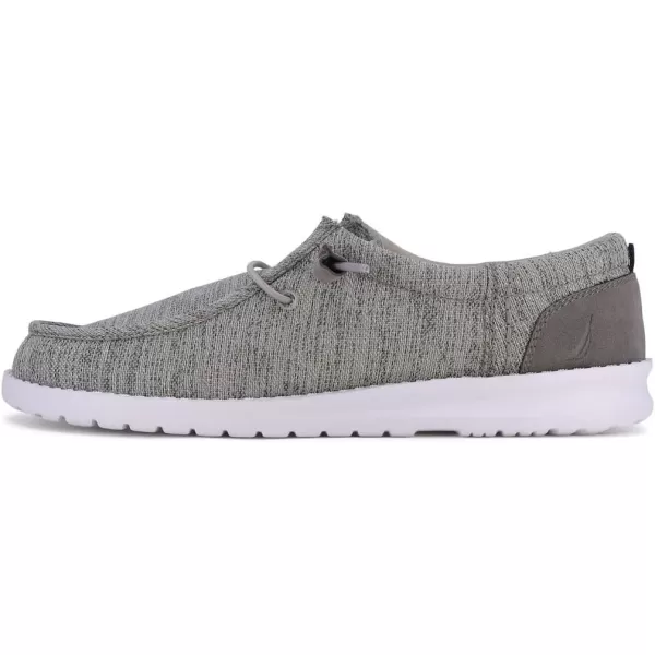 Nautica Mens Comfort Loafers LaceUp Boat Shoe Lightweight Casual Stretch SneakerRushford 1Heather Grey