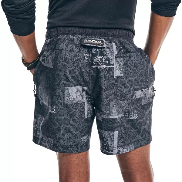 Nautica Mens Competition Sustainably Crafted 6 Performance ShortBlack Multi