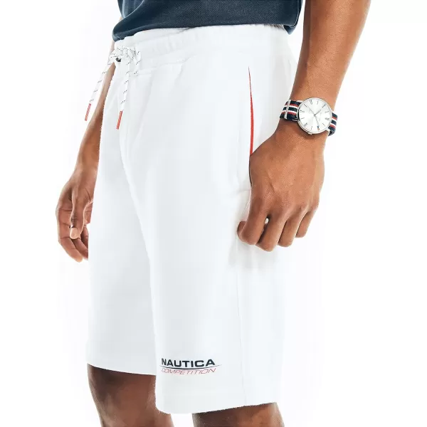 Nautica Mens Competition Sustainably Crafted 9 Fleece ShortBright White