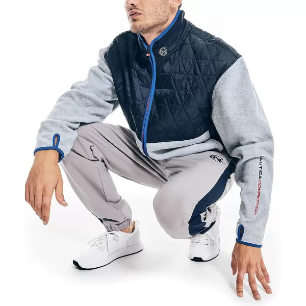 Nautica Mens Competition Sustainably Crafted FullZip MockNeck JacketGrey Heather