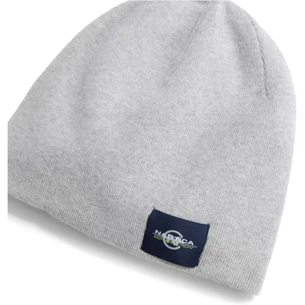 Nautica Mens Competition Sustainably Crafted Logo BeanieGrey Heather