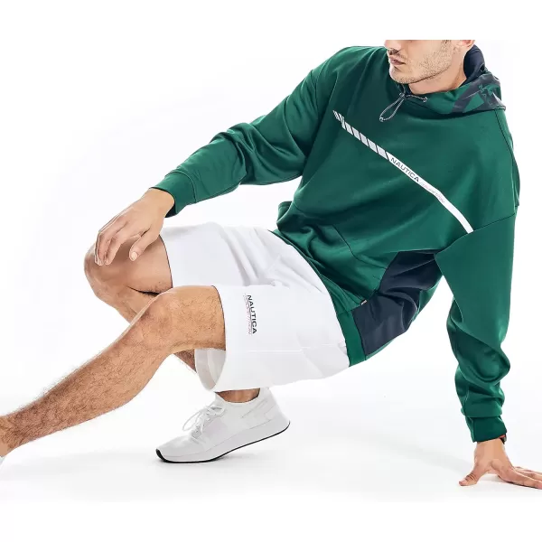 Nautica Mens Competition Sustainably Crafted Logo Drawcord Pullover HoodieTidal Green