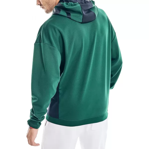 Nautica Mens Competition Sustainably Crafted Logo Drawcord Pullover HoodieTidal Green
