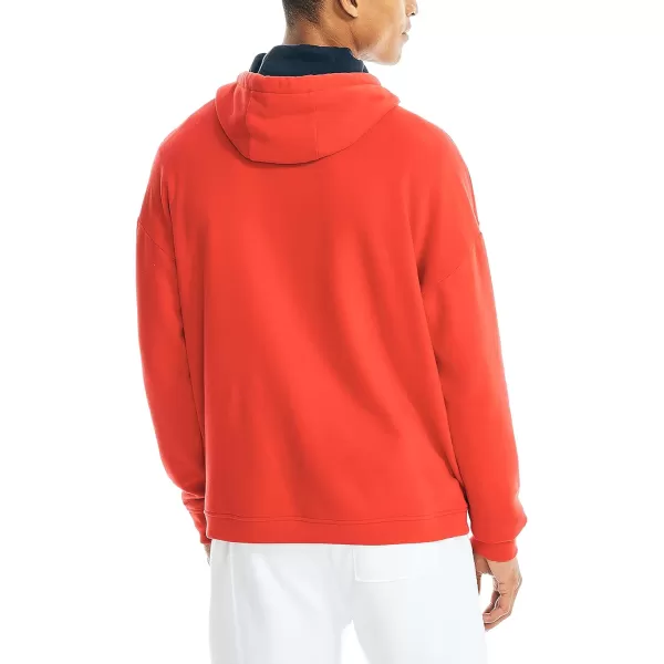 Nautica Mens Competition Sustainably Crafted Logo Pullover HoodieBright Red