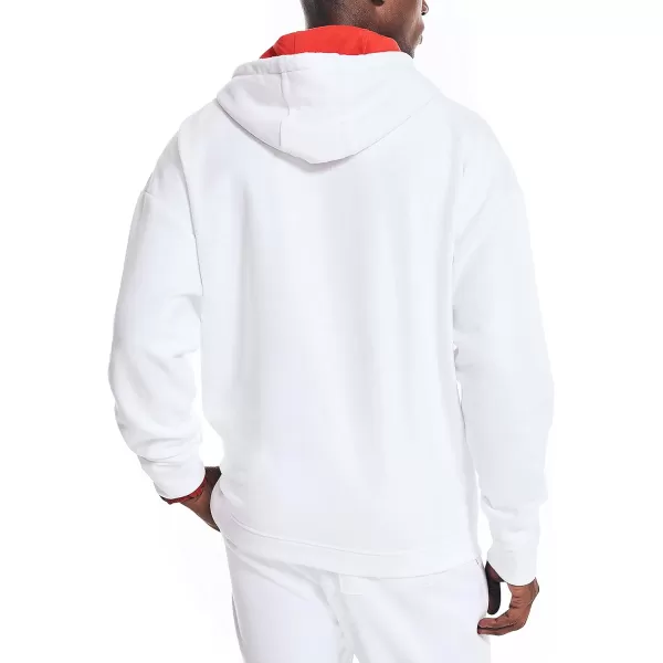 Nautica Mens Competition Sustainably Crafted Logo Pullover HoodieBright White