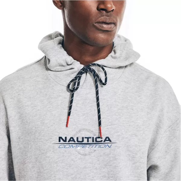 Nautica Mens Competition Sustainably Crafted Logo Pullover HoodieGrey Heather