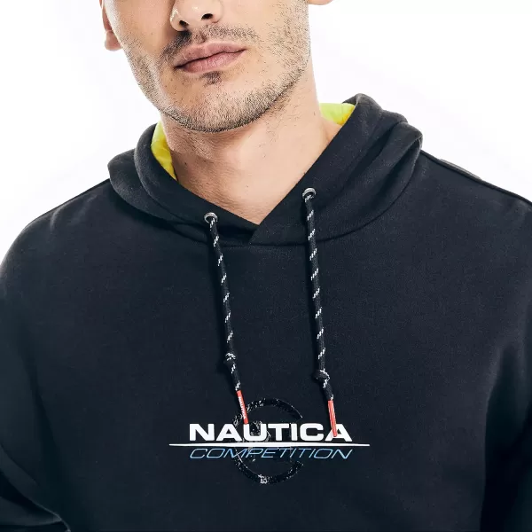 Nautica Mens Competition Sustainably Crafted Logo Pullover HoodieTrue Black