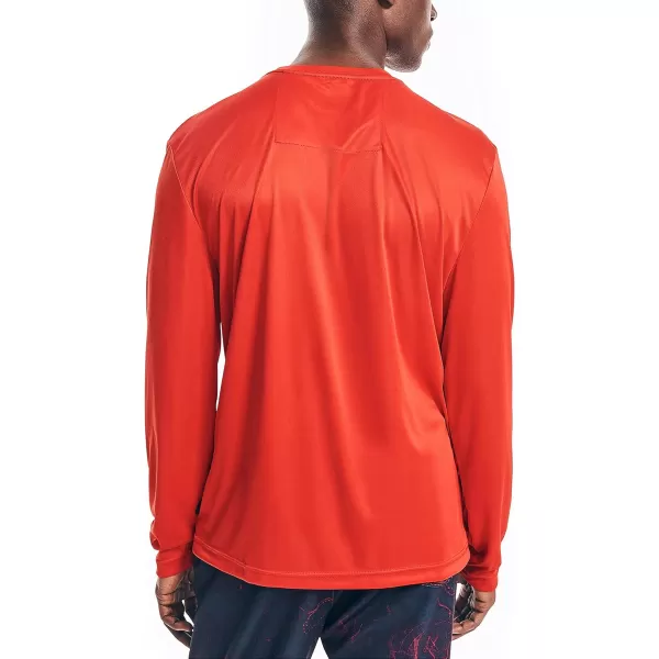 Nautica Mens Competition Sustainably Crafted LongSleeve TShirtBright Red