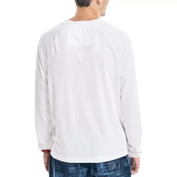 Nautica Mens Competition Sustainably Crafted LongSleeve TShirtWhite