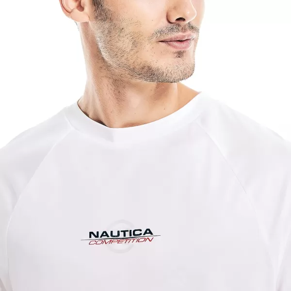 Nautica Mens Competition Sustainably Crafted LongSleeve TShirtWhite