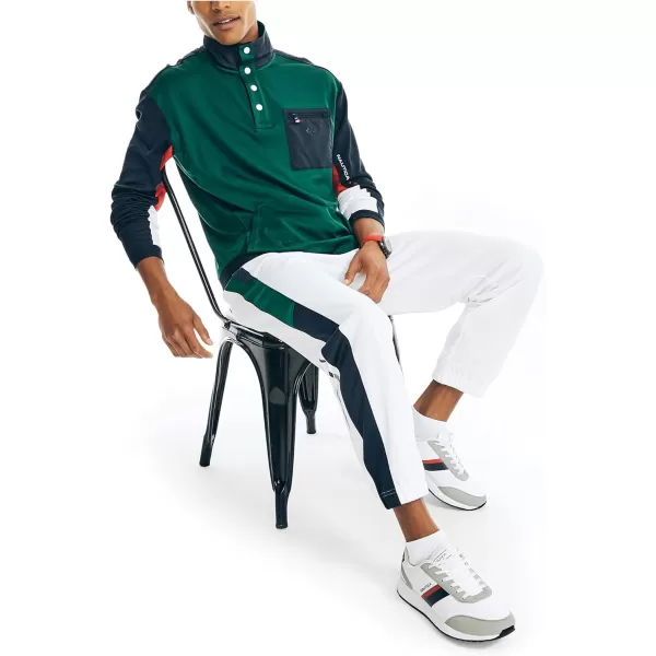 Nautica Mens Competition Sustainably Crafted MockNeck PulloverTidal Green