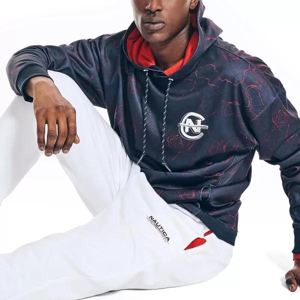 Nautica Mens Competition Sustainably Crafted Printed HoodieNavy