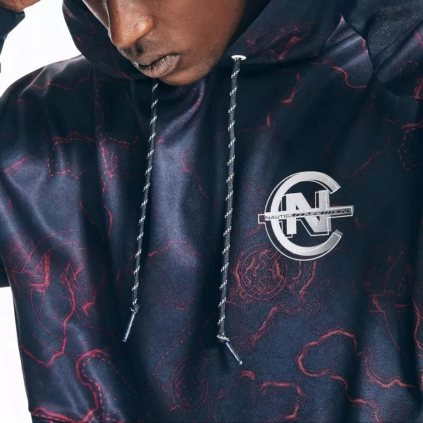 Nautica Mens Competition Sustainably Crafted Printed HoodieNavy