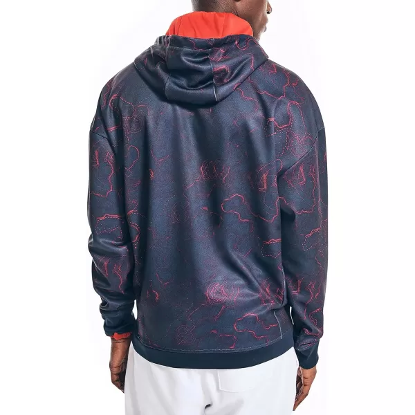 Nautica Mens Competition Sustainably Crafted Printed HoodieNavy