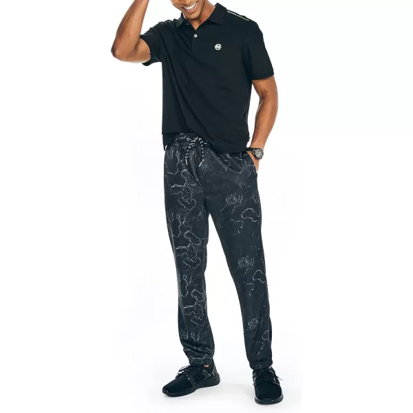 Nautica Mens Competition Sustainably Crafted Printed JoggerTrue Black