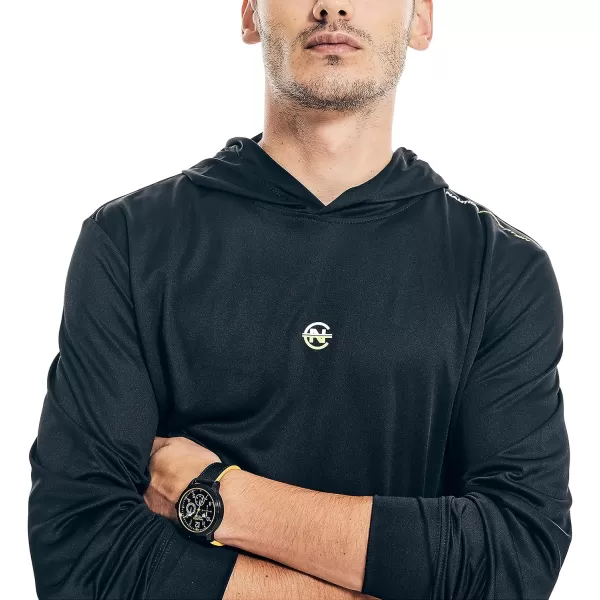 Nautica Mens Competition Sustainably Crafted Pullover HoodieTrue Black