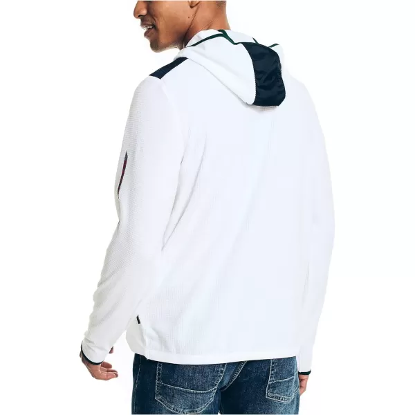 Nautica Mens Competition Sustainably Crafted QuarterZip HoodieBright White