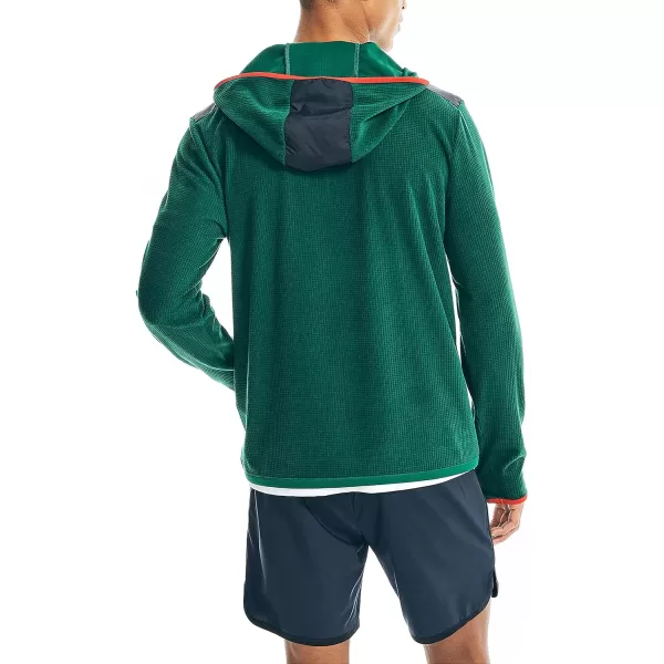 Nautica Mens Competition Sustainably Crafted QuarterZip HoodieTidal Green