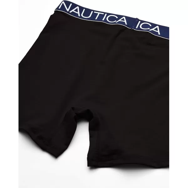 Nautica Mens Cotton Stretch 4 Pack Boxer BriefBlack