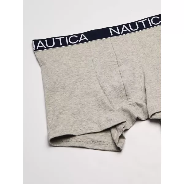 Nautica Mens Cotton Stretch 4 Pack Boxer BriefBlackHeather GreyStripe 2Anchor Print