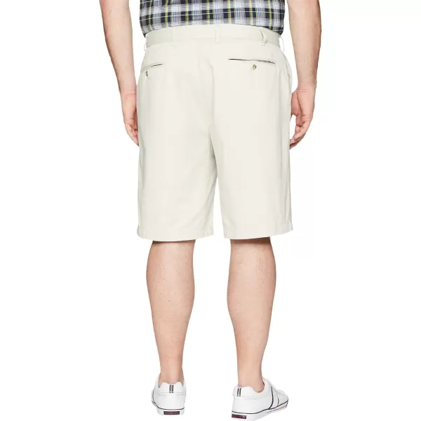 Nautica Mens Cotton Twill Flat Front Chino ShortNautica Stone