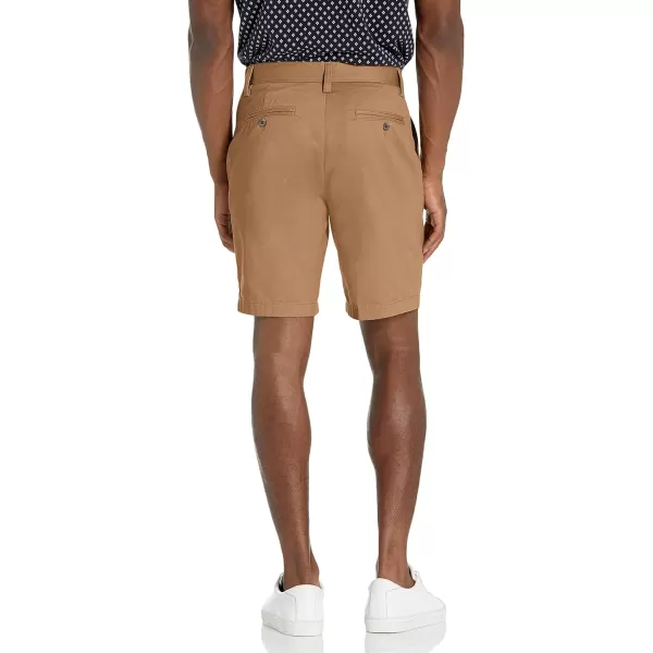 Nautica Mens Cotton Twill Flat Front Chino ShortOyster Brown