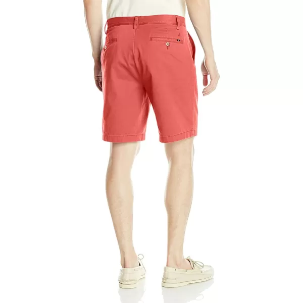 Nautica Mens Cotton Twill Flat Front Chino ShortSailor Red