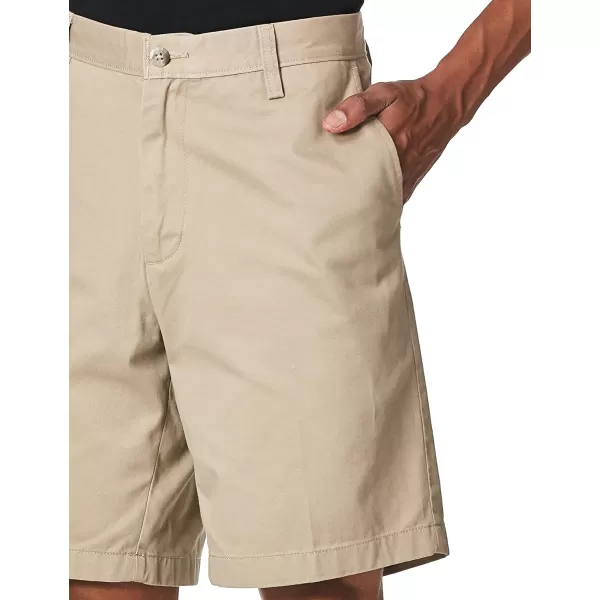 Nautica Mens Cotton Twill Flat Front Chino ShortTrue Khaki