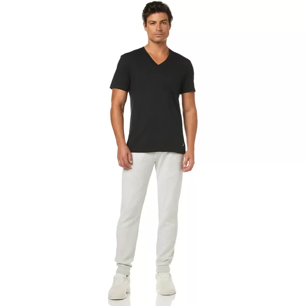 Nautica Mens Cotton VNeck TShirtMultipackNew WhiteBlackHeather Grey  3 Pack
