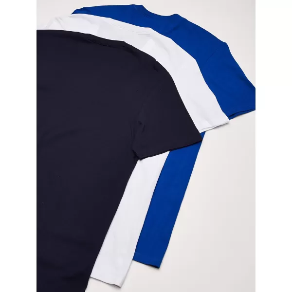 Nautica Mens Cotton VNeck TShirtMultipackPeacoatCobaltWhite  3 Pack
