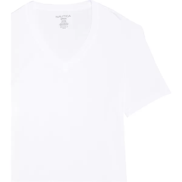 Nautica Mens Cotton VNeck TShirtMultipackWhite New  3 Pack