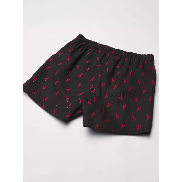 Nautica Mens Cotton Woven 3 Pack BoxerNautica RedPeacoatLobsterblack