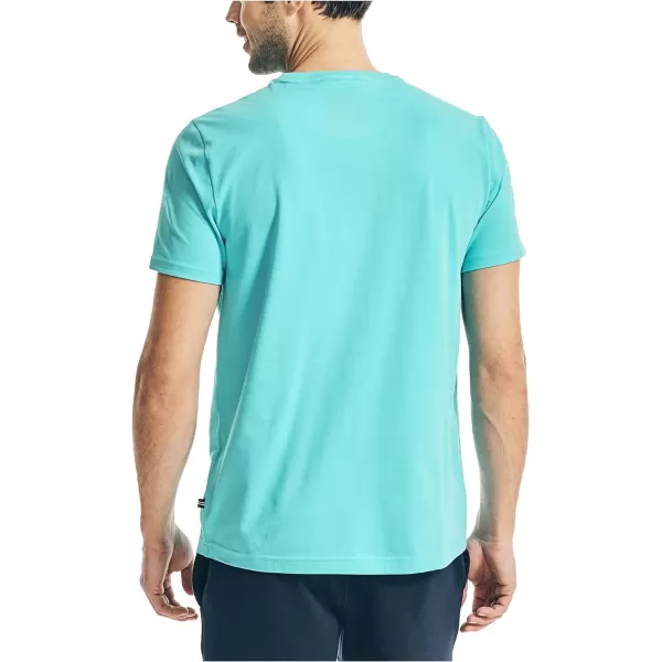 Nautica Mens Crewneck Pocket TShirtScuba Blue