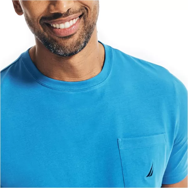 Nautica Mens Crewneck Pocket TShirtSpinner Blue