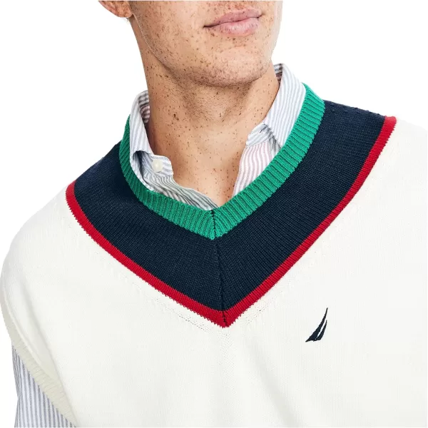 Nautica Mens Cricket Sweater VestMarshmallow