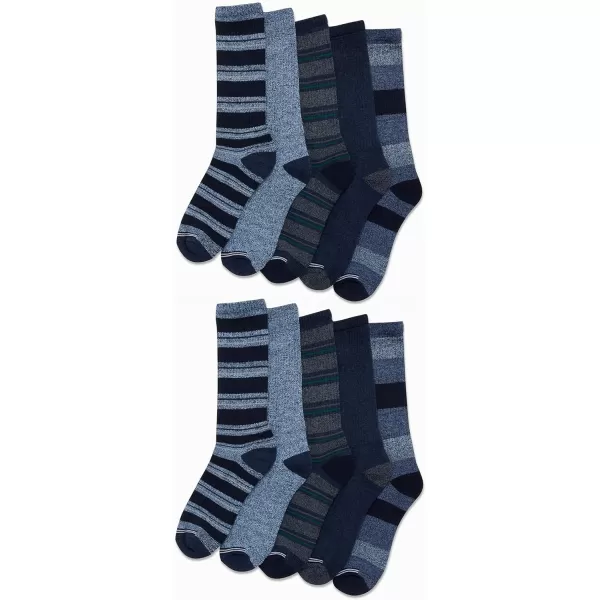 Nautica Mens Dress Socks  LightCushion Crew Socks 10 PackAssorted