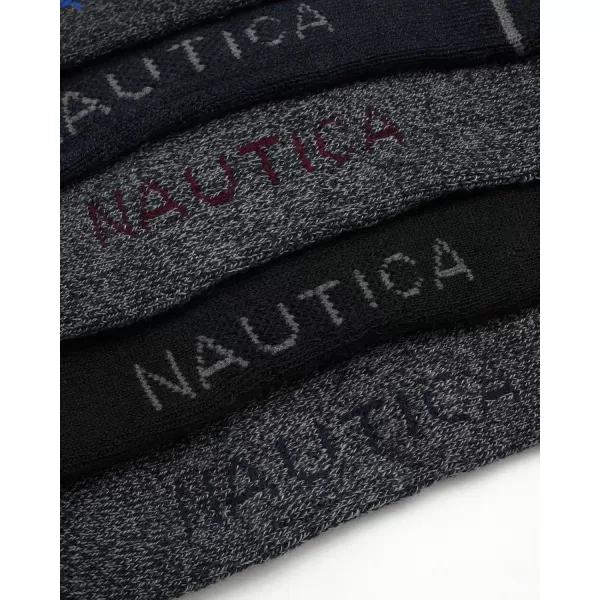 Nautica Mens Dress Socks  LightCushion Crew Socks 10 PackBlackGray