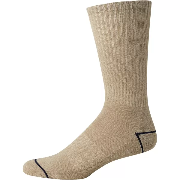 Nautica Mens Dress Socks  LightCushion Crew Socks 10 PackBrownKhaki