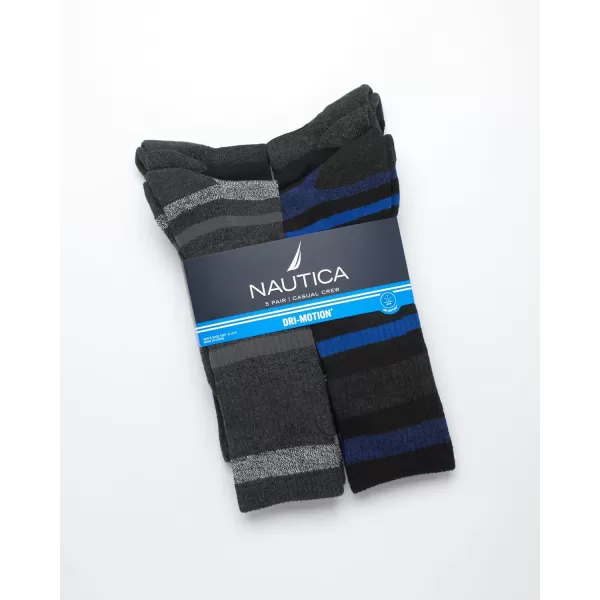 Nautica Mens Dress Socks  LightCushion Crew Socks 5 PackBlackBlue