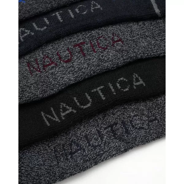 Nautica Mens Dress Socks  LightCushion Crew Socks 5 PackBlackGray