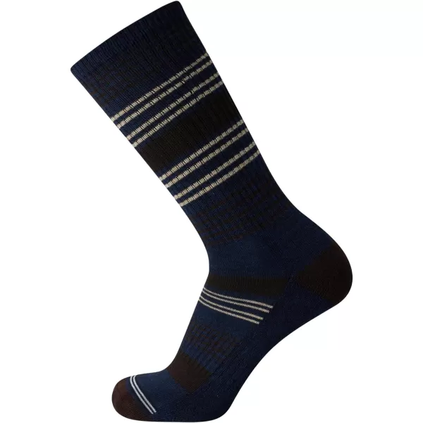 Nautica Mens Dress Socks  LightCushion Crew Socks 5 PackBrownNavy