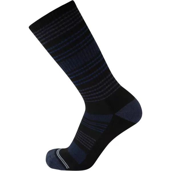 Nautica Mens Dress Socks  LightCushion Crew Socks 5 PackGreyBlack Stripes