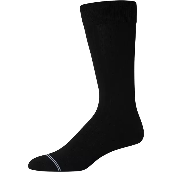 Nautica Mens Dress Socks  Lightweight Crew Socks 5 PackBlack Mini Rib