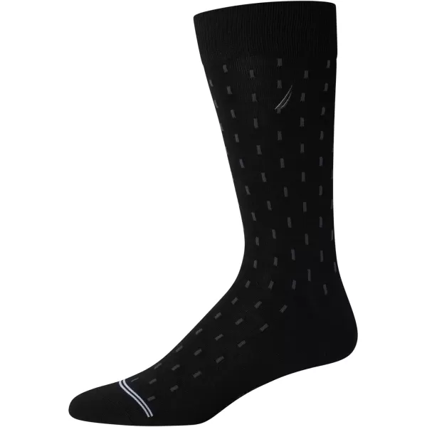 Nautica Mens Dress Socks  Lightweight Crew Socks 5 PackBlack Stripe
