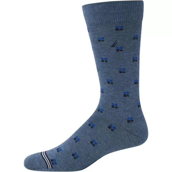 Nautica Mens Dress Socks  Lightweight Crew Socks 5 PackMedium Denim