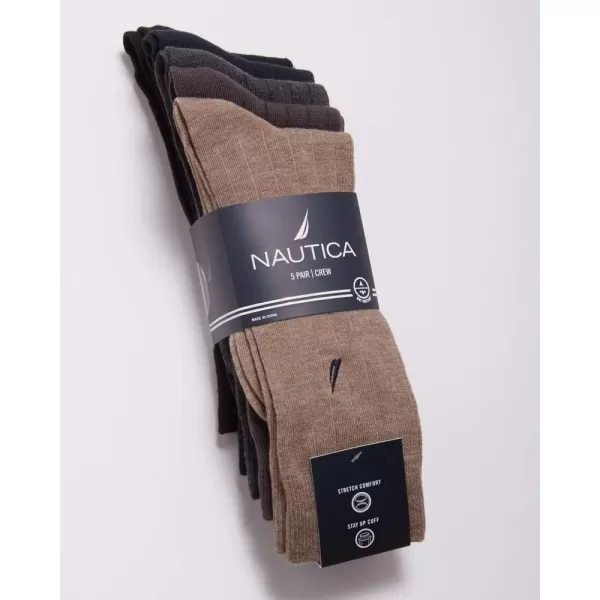 Nautica Mens Dress Socks  Patterned Crew Socks 10 PackAssorted 110 Pack