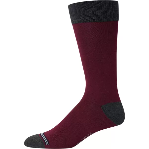 Nautica Mens Dress Socks  Patterned Crew Socks 10 PackDark Grey Heather