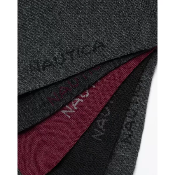 Nautica Mens Dress Socks  Patterned Crew Socks 10 PackDark Grey Heather